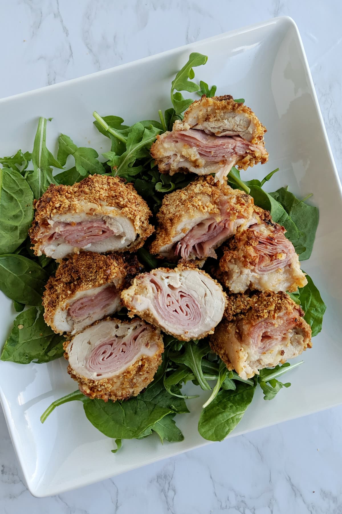 air fryer pretzel chicken cordon bleu