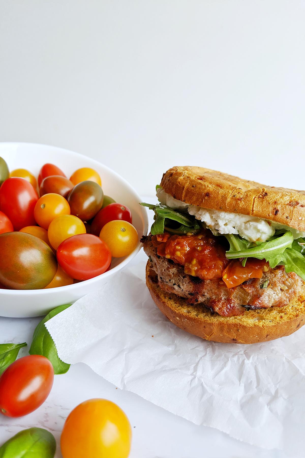 Tomato Jam & Goat Cheese Turkey Burgers