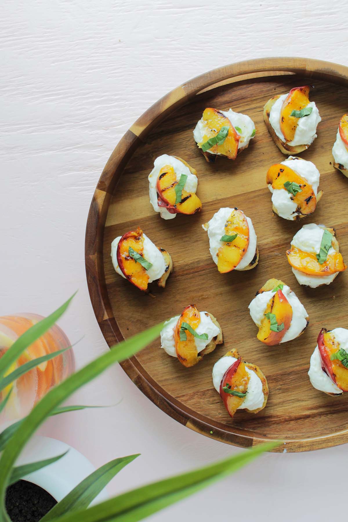 peach crostini with ricotta