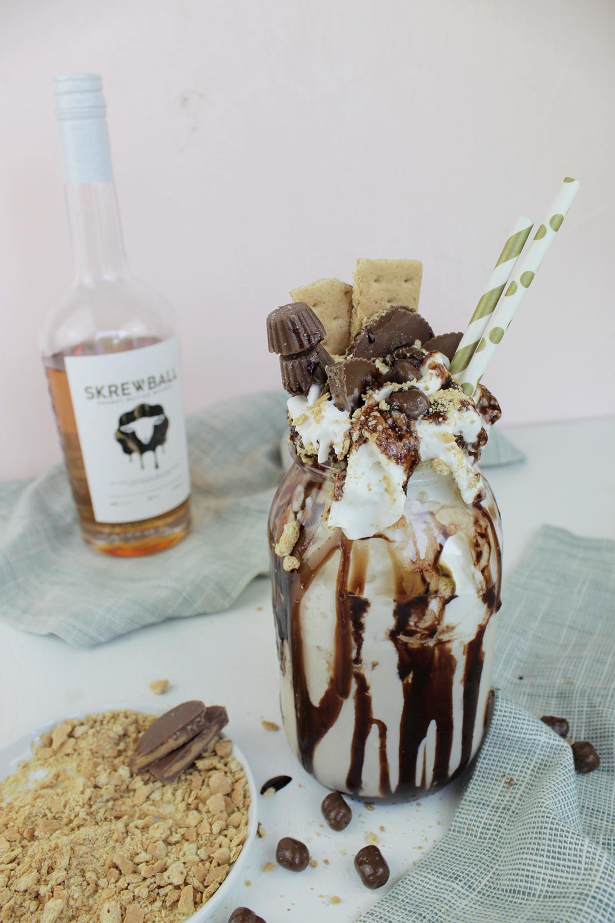 boozy peanut butter whiskey milkshake