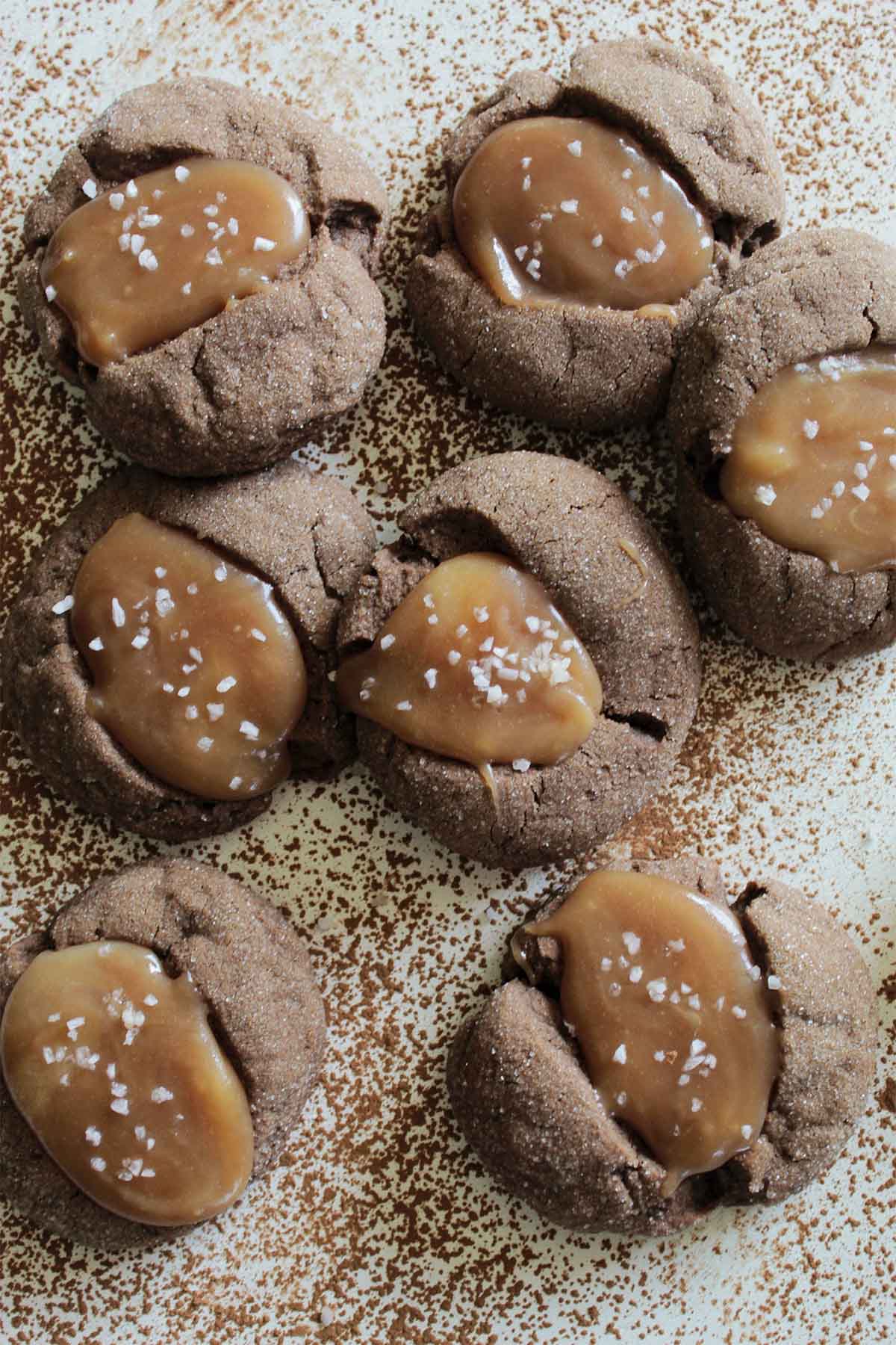 salted caramel thumbprint cookies