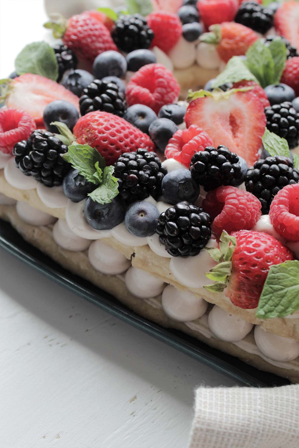 berry cookie cake with buttercream