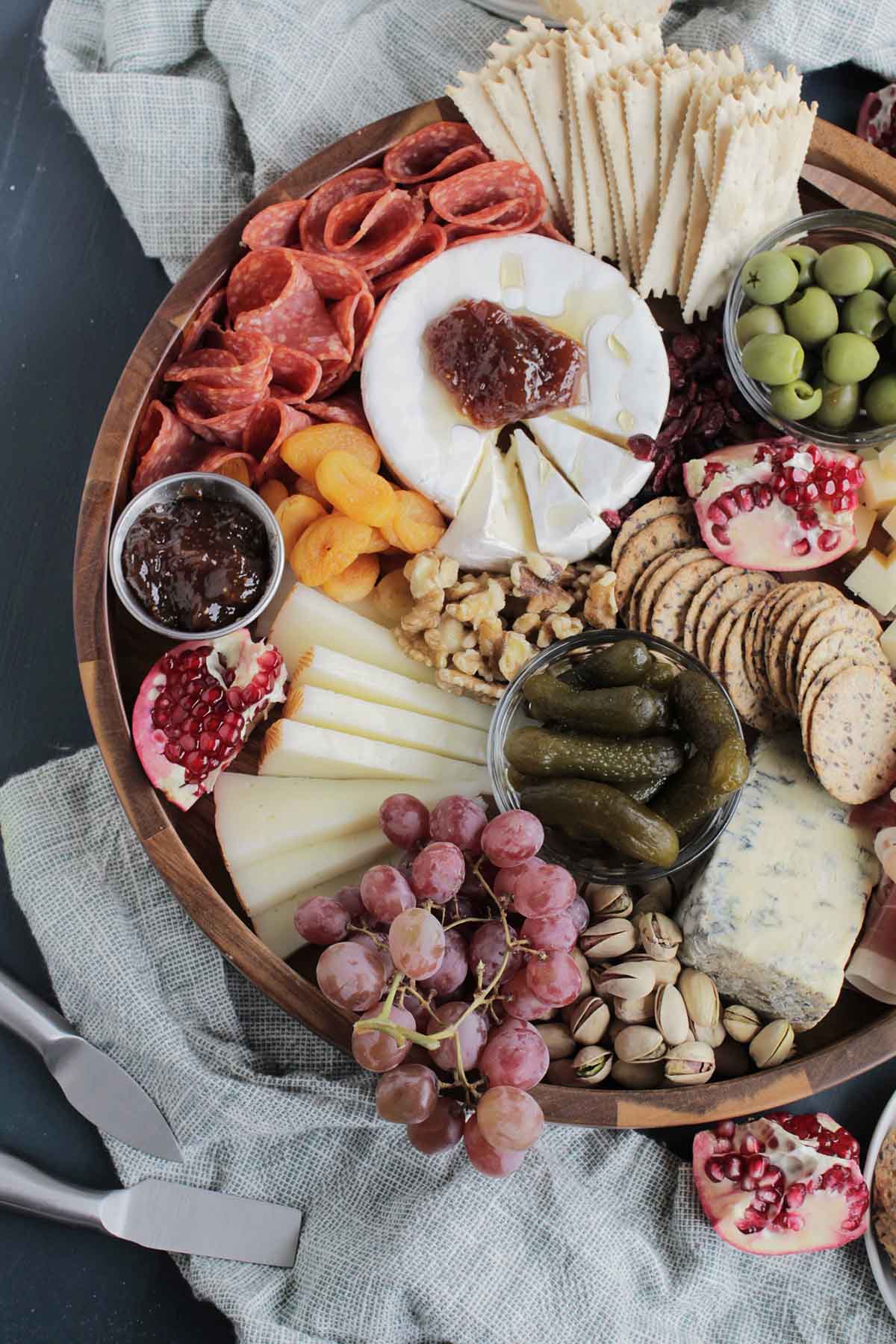 colorful fall cheese board.