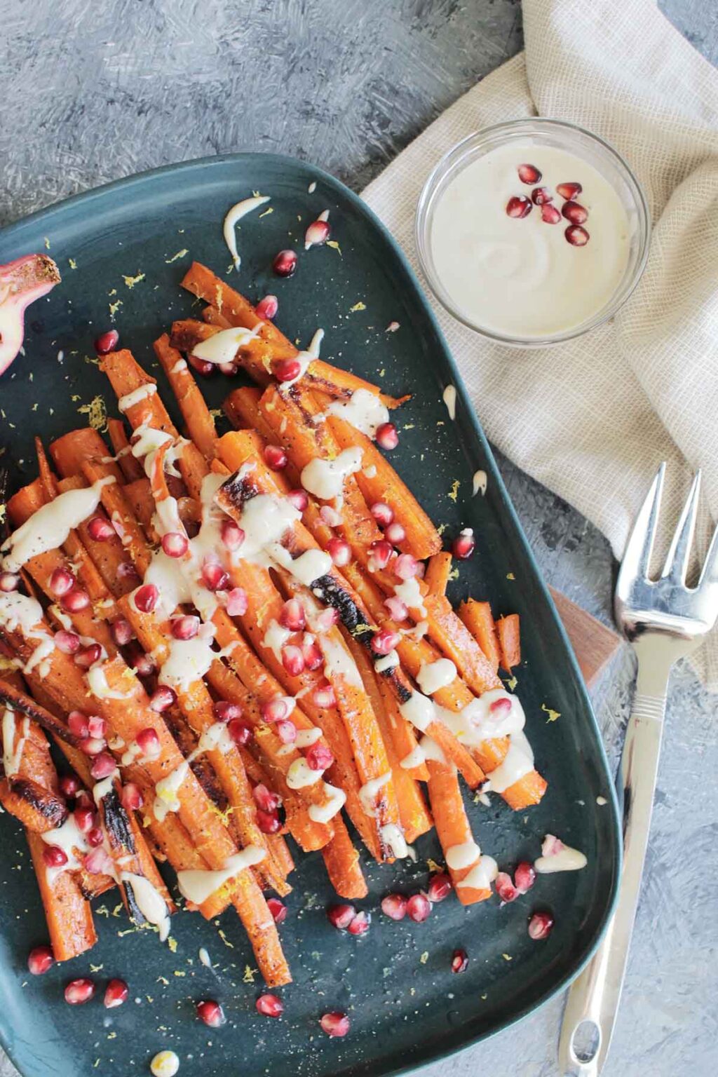 Maple Pan Roasted Carrots With Tahini Dressing Homebody Eats
