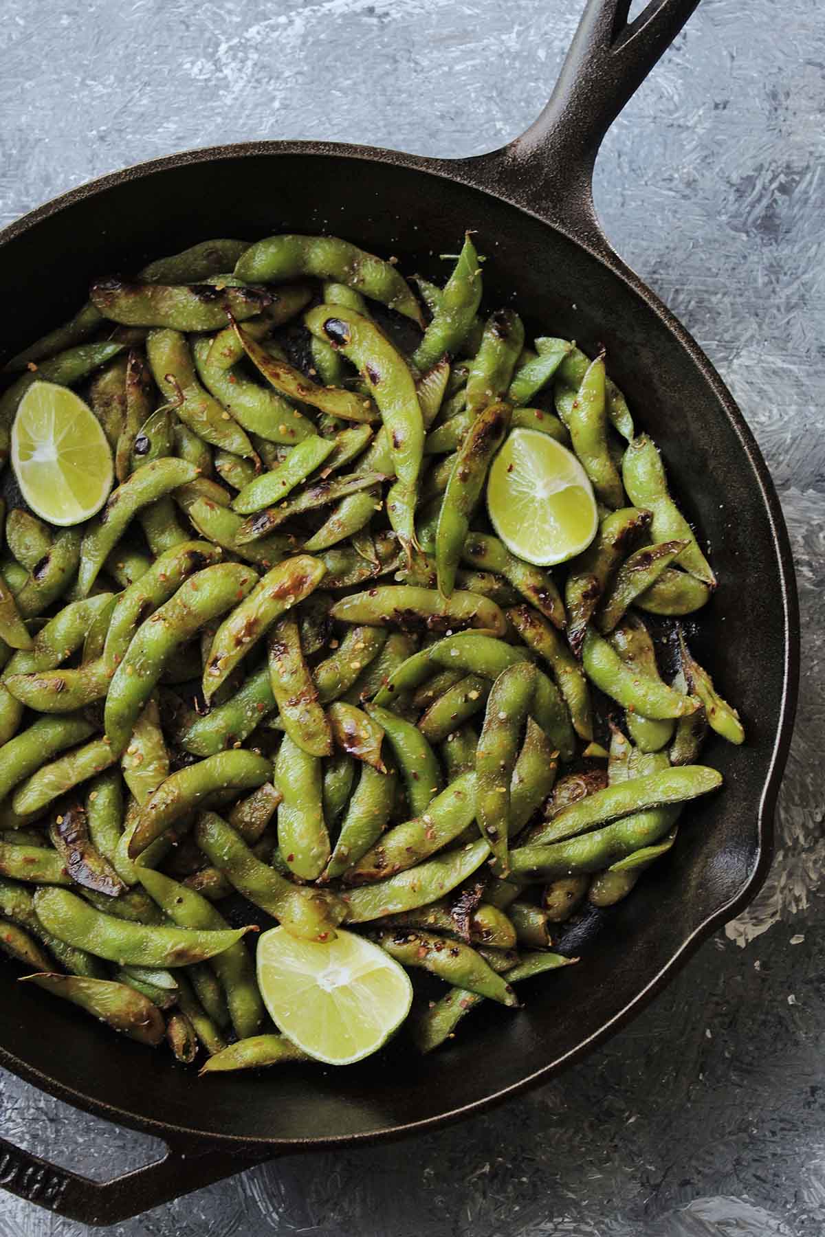 edamame with soy sauce and lime juice