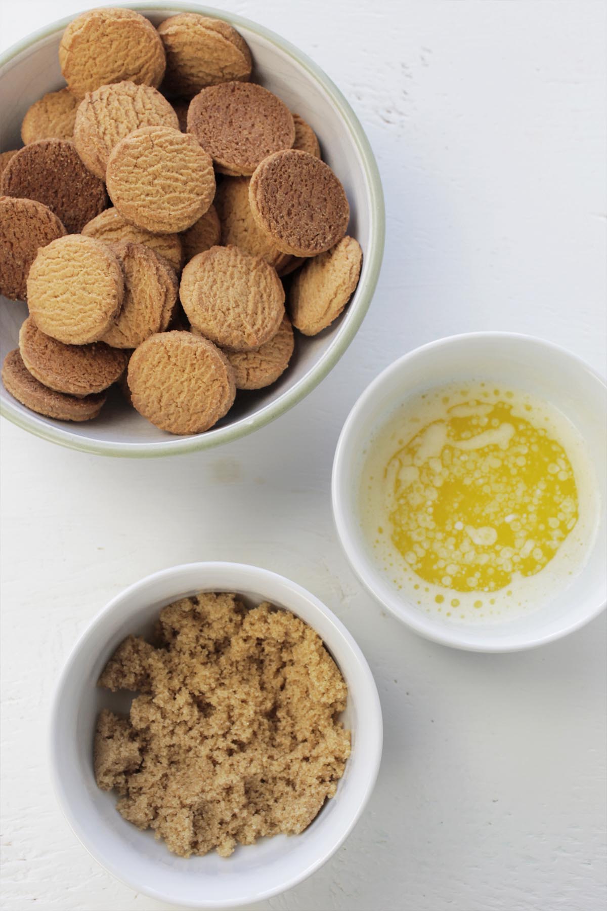 gingersnap cookies, butter, and brown sugar