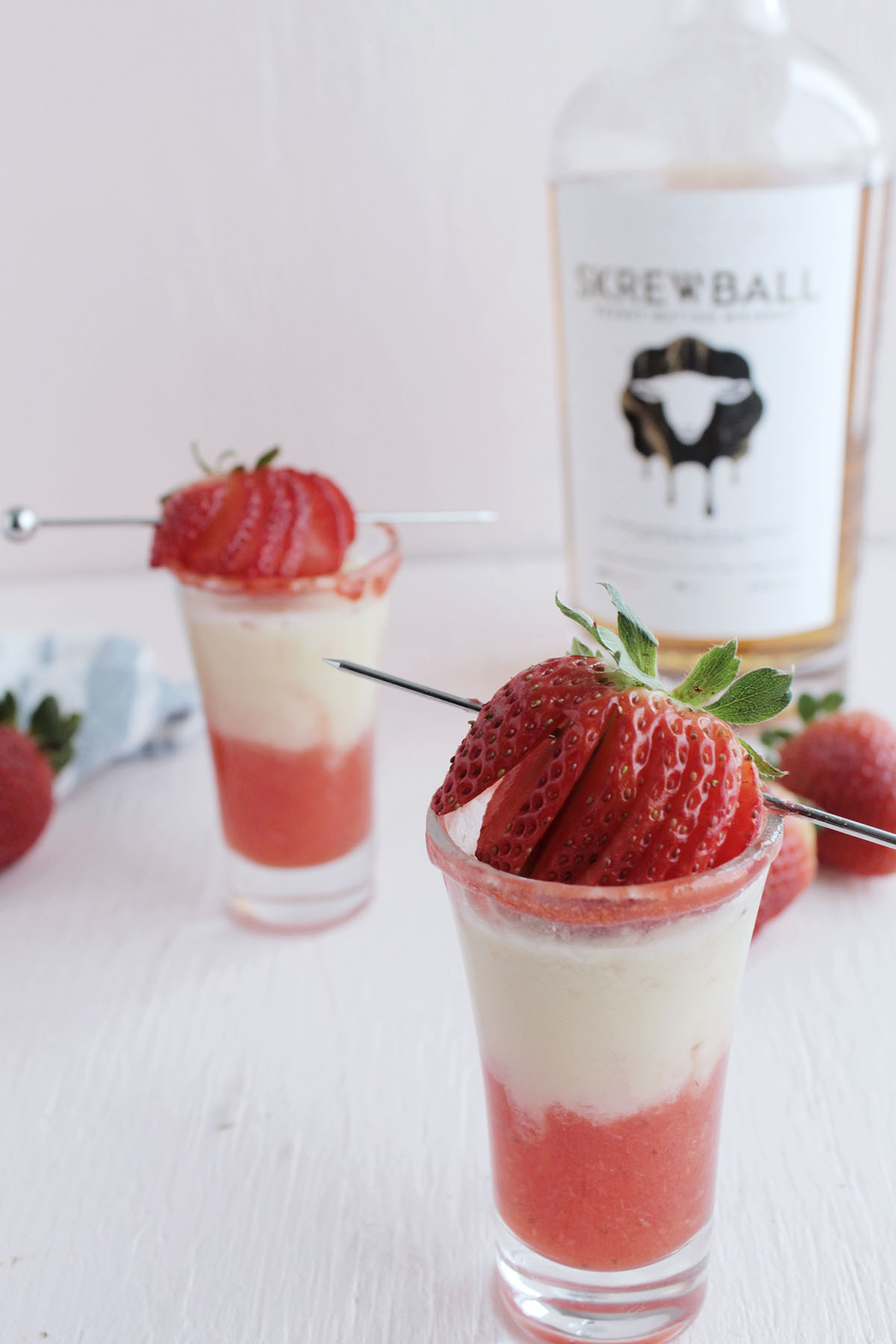 strawberry shot with peanut butter whiskey.
