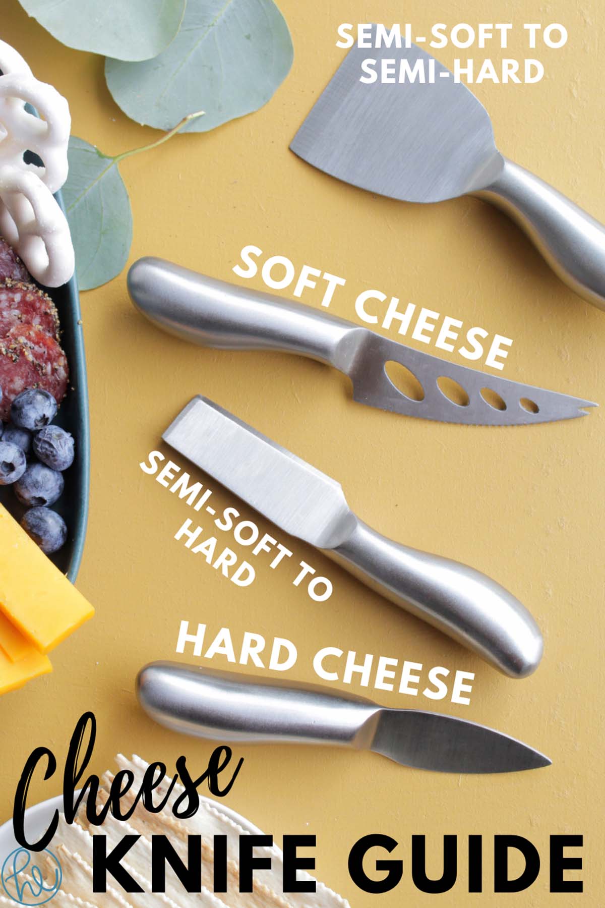 various types of cheese knives.