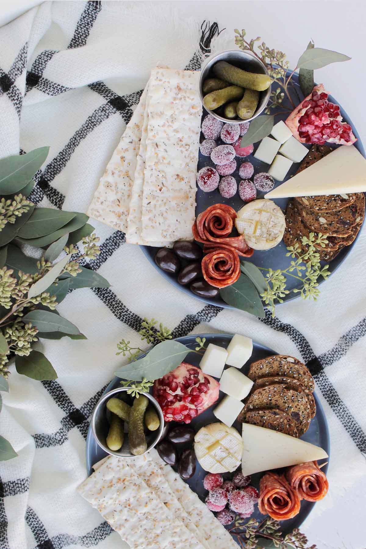 two mini charcuterie boards