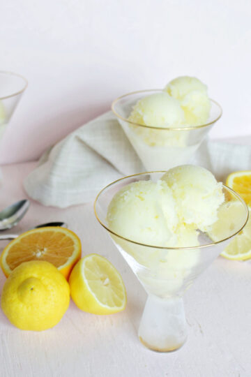 Orange Limoncello Sorbet Palate Cleanser (4 Ingredients) - Homebody Eats