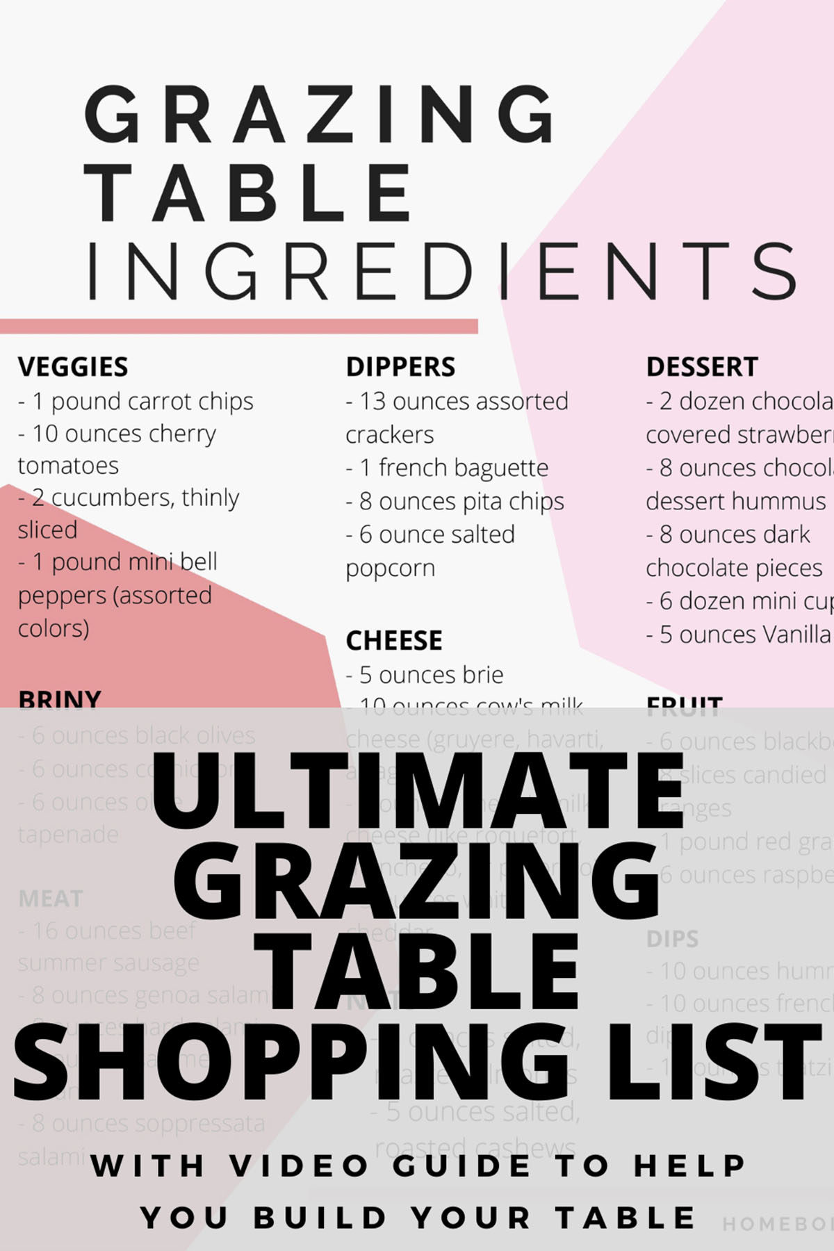 grazing table shopping list.