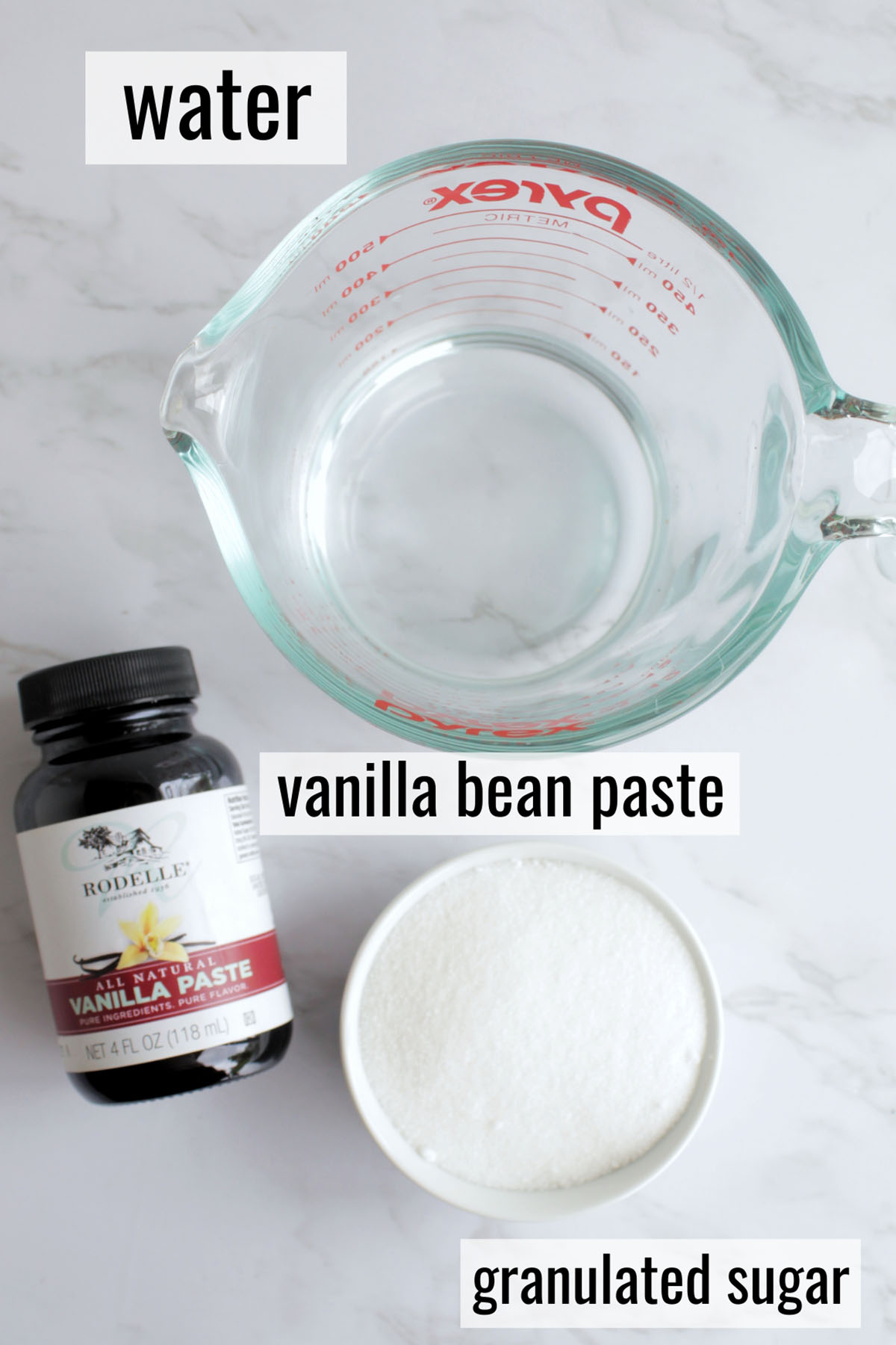 vanilla coffee syrup recipe ingredients.