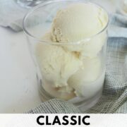 classic vanilla custard ice cream base Pinterest pin.