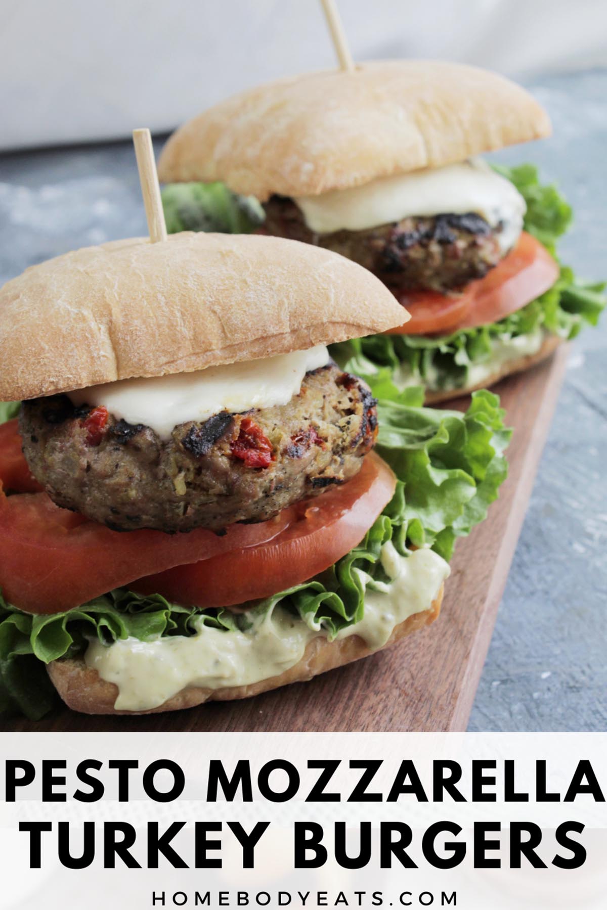 Pesto Mozzarella Turkey Burgers Homebody Eats