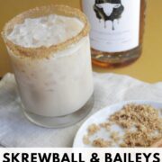 Skrewball and Baileys sugar cookie cocktail Pinterest pin.