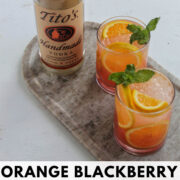 orange blackberry Tito's vodka cocktail Pinterest pin.