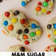M&M sugar cookies Pinterest pin.