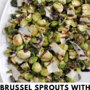 brussel sprouts with balsamic glaze Pinterest pin.