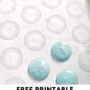 free printable macaron template Pinterest pin.