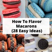 four different flavored macarons.