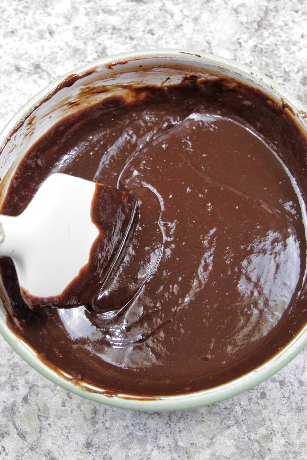 bowl of chocolate ganache.