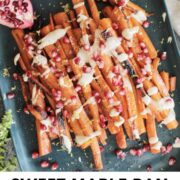 sweet carrots roasted and covered in pomegranate seeds Pinterest.