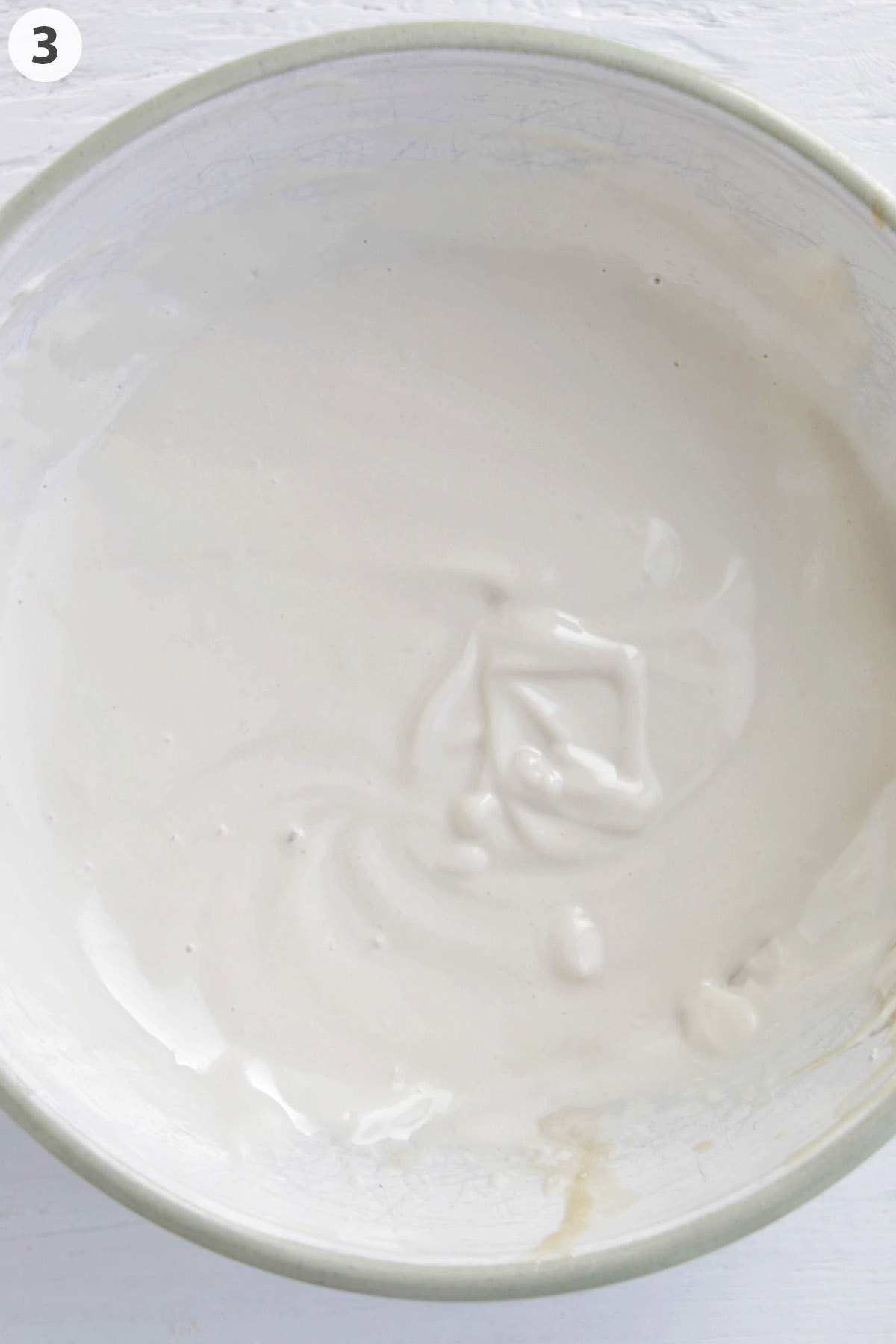numbered photo showing tahini dressing.