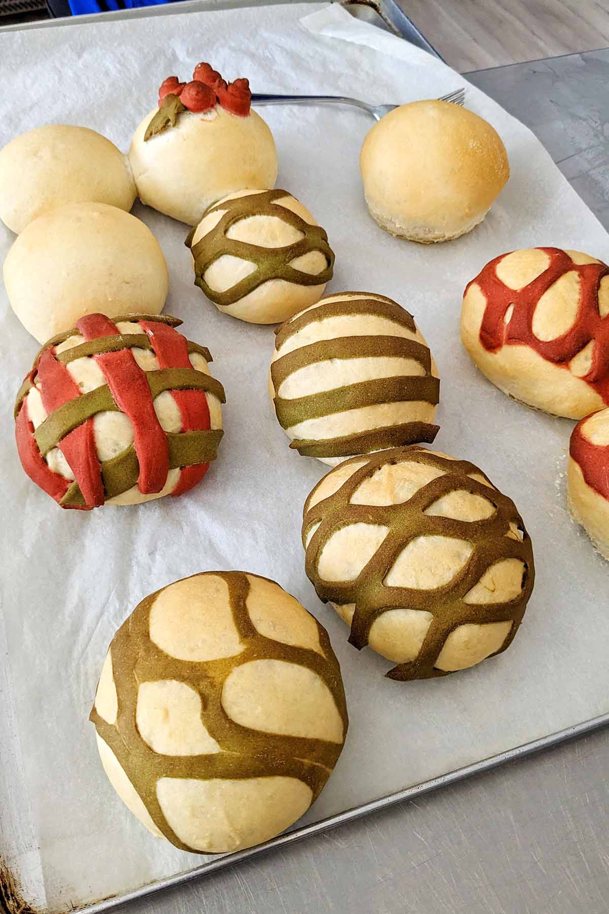 decorative bread rolls.