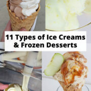 11 types of ice creams and frozen desserts Pinterest pin.
