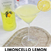 limoncello lemon drop martini with a text overlay.