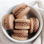 chocolate macarons filled with chocolate buttercream.