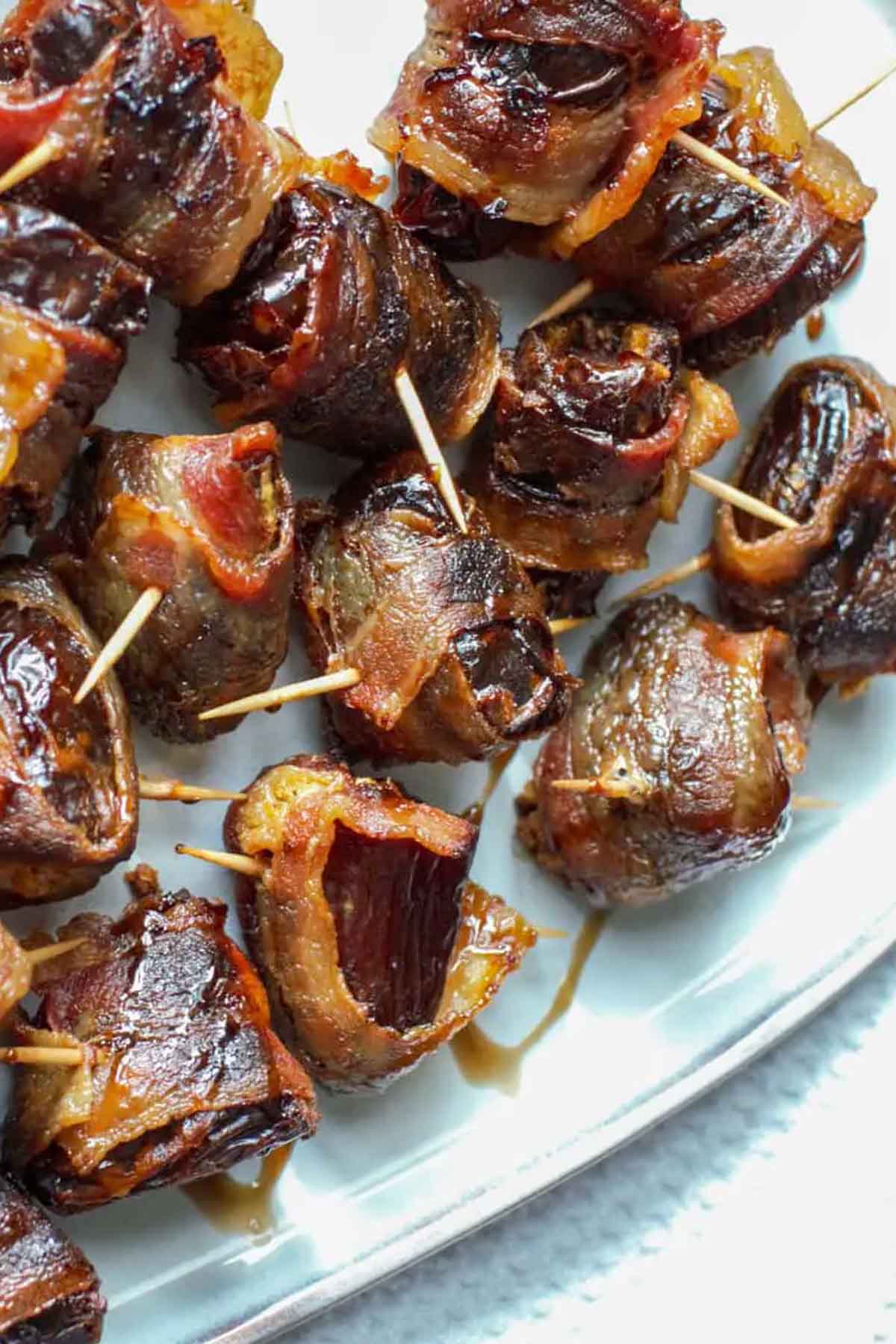 platter of bacon wrapped dates.
