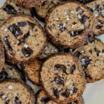 espresso shortbread cookies topped with flakey sea salt.
