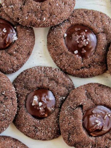 thumbprint chocolate filled cookies.