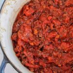 pot of Bolognese ragu sauce.