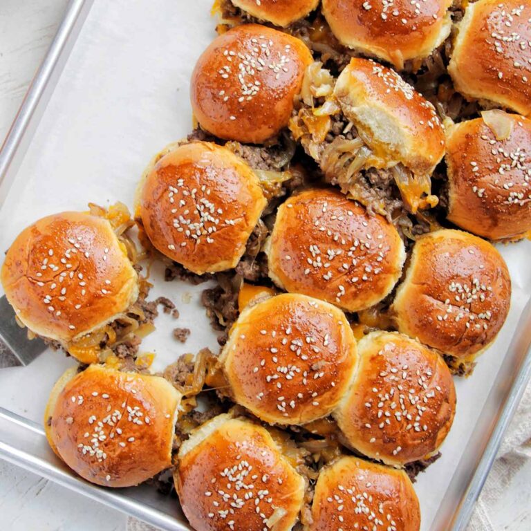 Whiskey Sheet Pan Sliders - Homebody Eats