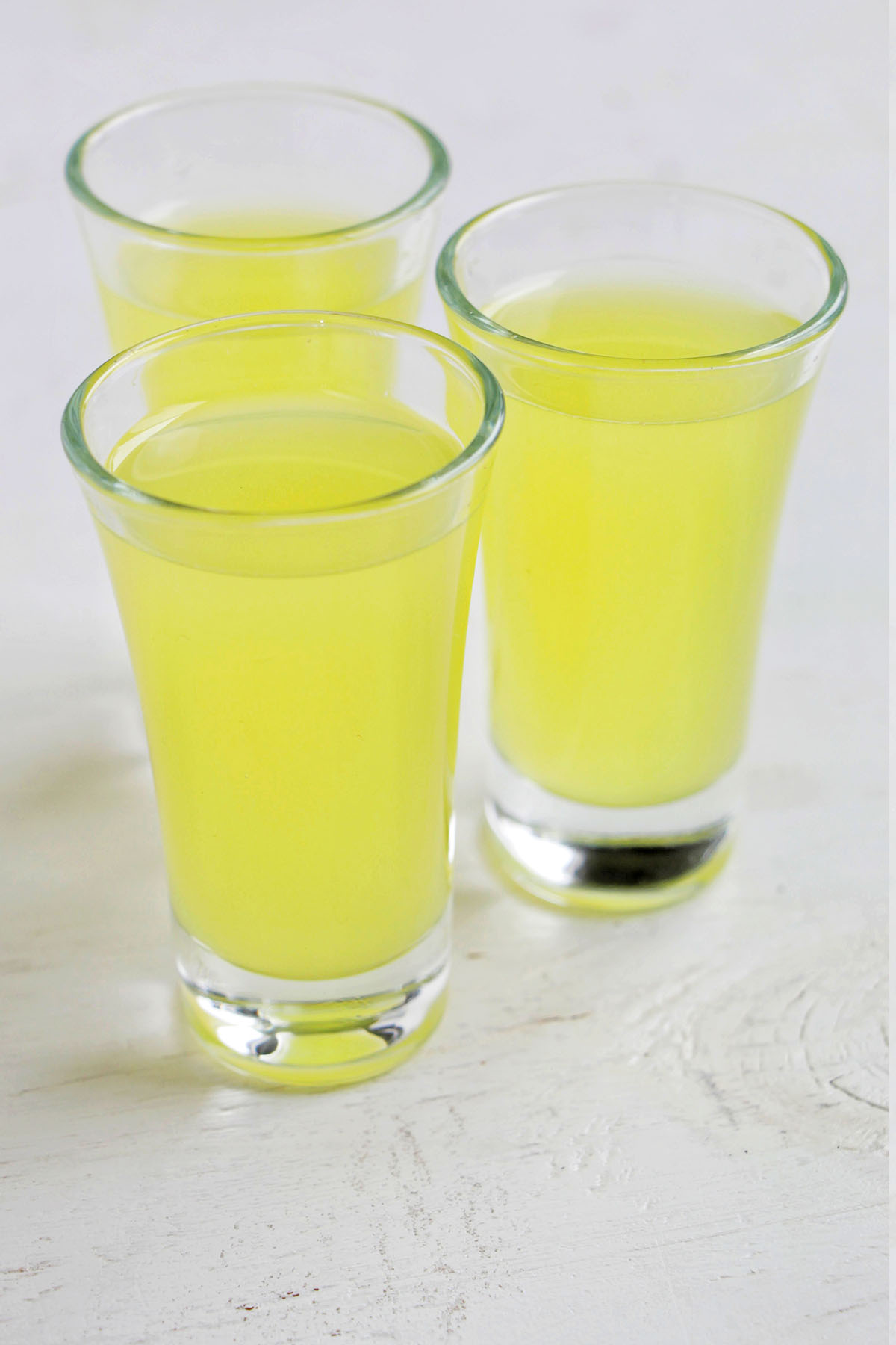 three limoncello lemon shots.