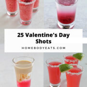 four pink and red shots with text overlay.