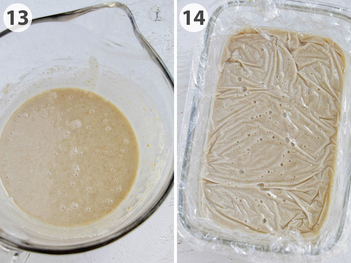 two numbered photos showing how to make lucky charms ganache.
