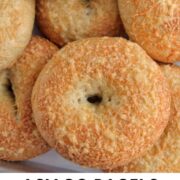 Asiago bagels with text overlay.