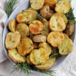 crispy rosemary baby potatoes in a bowl.