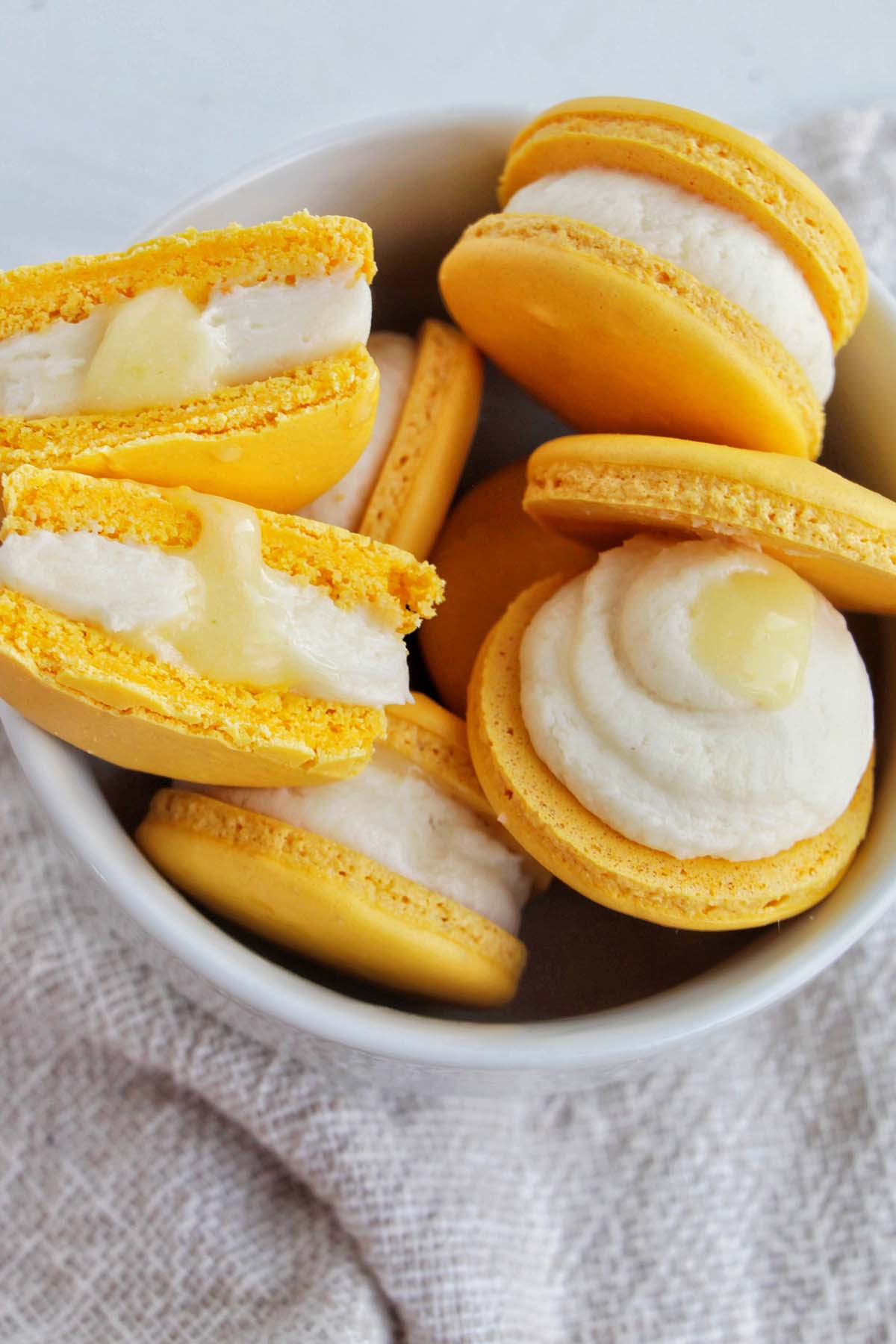 lemon curd macarons.