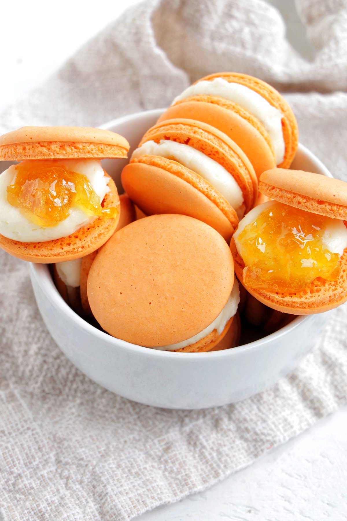 orange marmalade macarons.