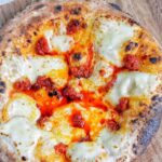 'Nduja and mozzarella pizza.