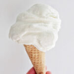 vanilla bean gelato cone.