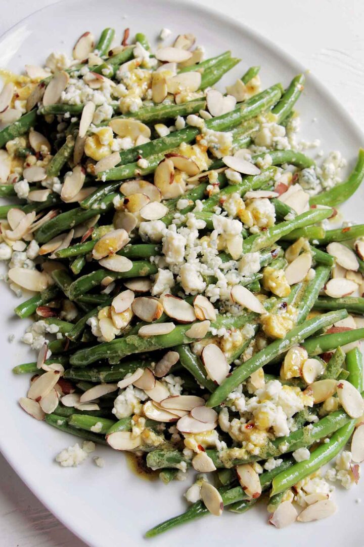 blue cheese and almond green beans.