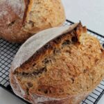 two whole wheat sourdough batards.
