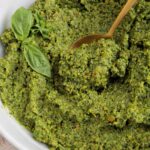 pistachio pesto in a bowl.