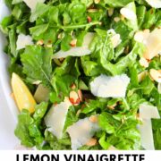 Lemon Vinaigrette Arugula Salad with text overlay.