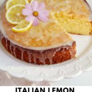 lemon olive oil cake with text overlay.